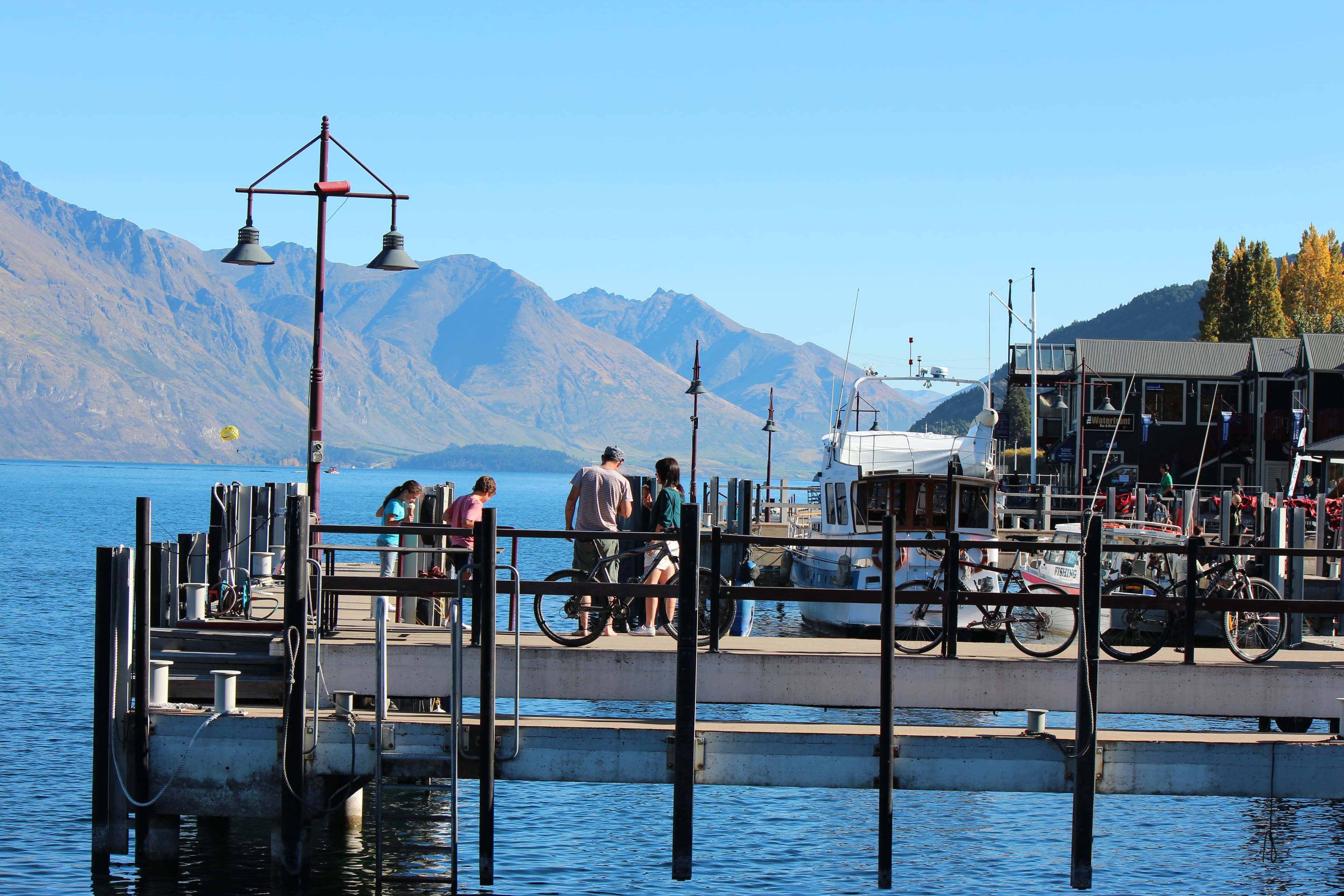 Sunny wharf on a Central Otago lake